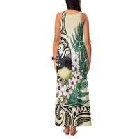 Endemic Tomtit New Zealand Family Matching Tank Maxi Dress and Hawaiian Shirt Miromiro Manuka Silver Fern Maori Pattern LT14 - Polynesian Pride