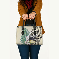 Endemic Tomtit New Zealand Leather Bag Miromiro Manuka Silver Fern Maori Pattern