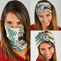 Endemic Tomtit New Zealand Neck Gaiter Miromiro Manuka Silver Fern Maori Pattern