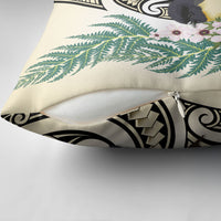Endemic Tomtit New Zealand Pillow Cover Miromiro Manuka Silver Fern Maori Pattern