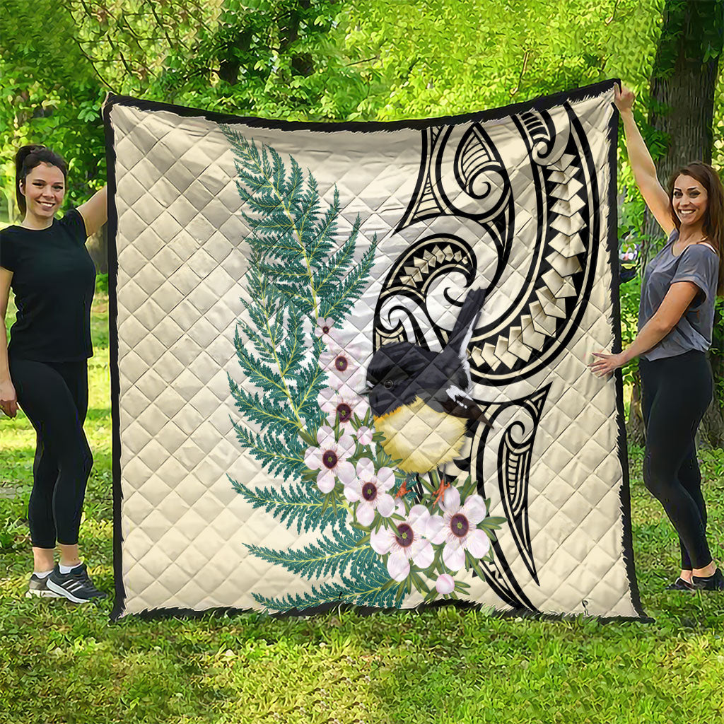 Endemic Tomtit New Zealand Quilt Miromiro Manuka Silver Fern Maori Pattern