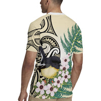 Endemic Tomtit New Zealand Rugby Jersey Miromiro Manuka Silver Fern Maori Pattern
