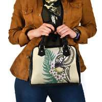Endemic Tomtit New Zealand Shoulder Handbag Miromiro Manuka Silver Fern Maori Pattern