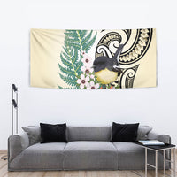 Endemic Tomtit New Zealand Tapestry Miromiro Manuka Silver Fern Maori Pattern