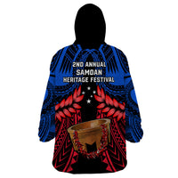 Samoa Wearable Blanket Hoodie Heritage Festival Samoan Tattoo With Ula Fala Kava Bowl LT14 - Polynesian Pride