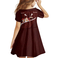 Oxblood Polynesia Family Matching Short Sleeve Bodycon Dress and Hawaiian Shirt Tribal Pattern Tropical Frangipani LT14 - Polynesian Pride