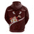 Oxblood Polynesia Hoodie Tribal Pattern Tropical Frangipani