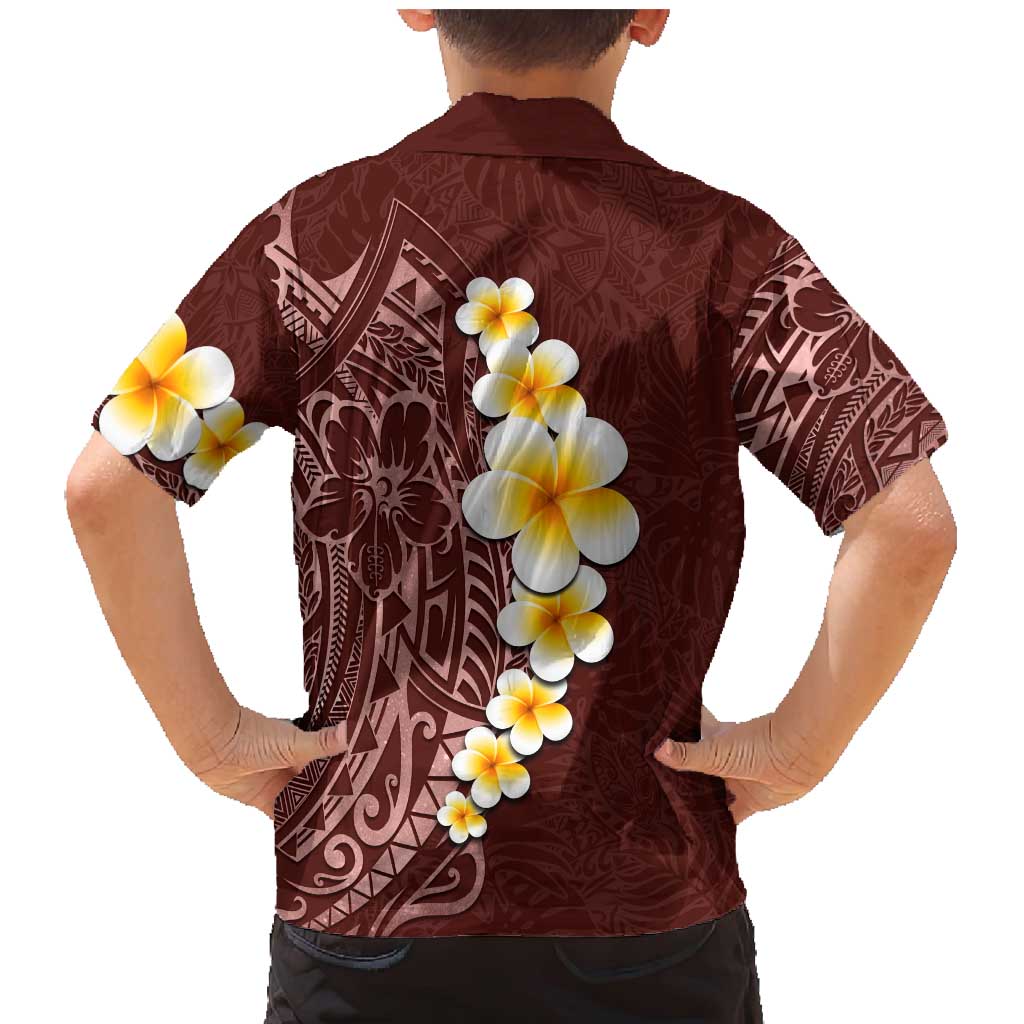 Oxblood Tropical Plumeria With Galaxy Polynesian Art Family Matching Mermaid Dress and Hawaiian Shirt LT14 - Polynesian Pride