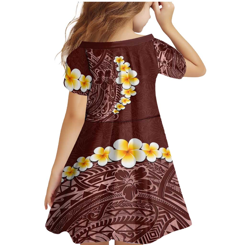 Oxblood Tropical Plumeria With Galaxy Polynesian Art Family Matching Mermaid Dress and Hawaiian Shirt LT14 - Polynesian Pride