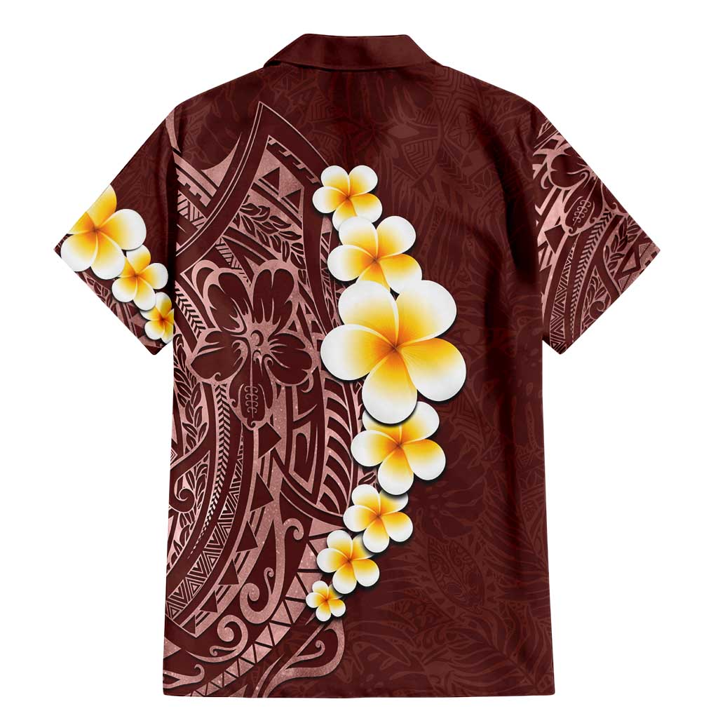 Oxblood Tropical Plumeria With Galaxy Polynesian Art Family Matching Mermaid Dress and Hawaiian Shirt LT14 - Polynesian Pride