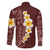 Oxblood Tropical Plumeria With Galaxy Polynesian Art Family Matching Mermaid Dress and Hawaiian Shirt