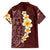 Oxblood Tropical Plumeria With Galaxy Polynesian Art Hawaiian Shirt