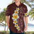 Oxblood Tropical Plumeria With Galaxy Polynesian Art Hawaiian Shirt