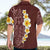 Oxblood Tropical Plumeria With Galaxy Polynesian Art Hawaiian Shirt