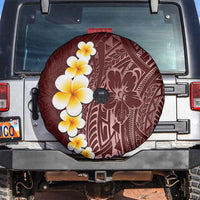 Oxblood Tropical Plumeria With Galaxy Polynesian Art Spare Tire Cover