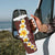 Oxblood Tropical Plumeria With Galaxy Polynesian Art Tumbler With Handle