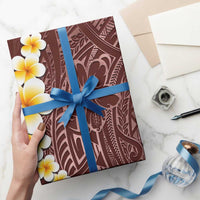Oxblood Polynesia Wrapping Paper Plumeria Tropical Leaves With Galaxy Polynesian Art