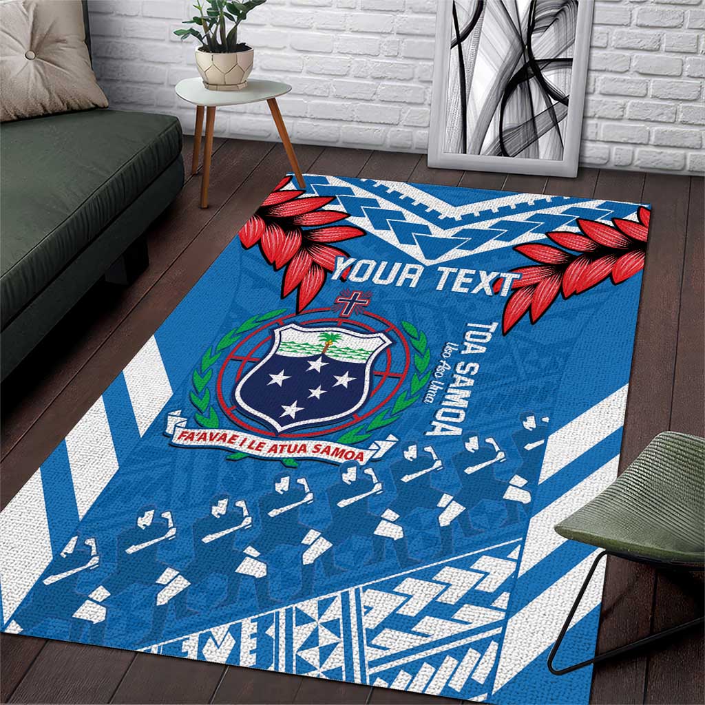 Custom Toa Samoa Rugby Area Rug Samoan Siva Tau Uso Aso Uma