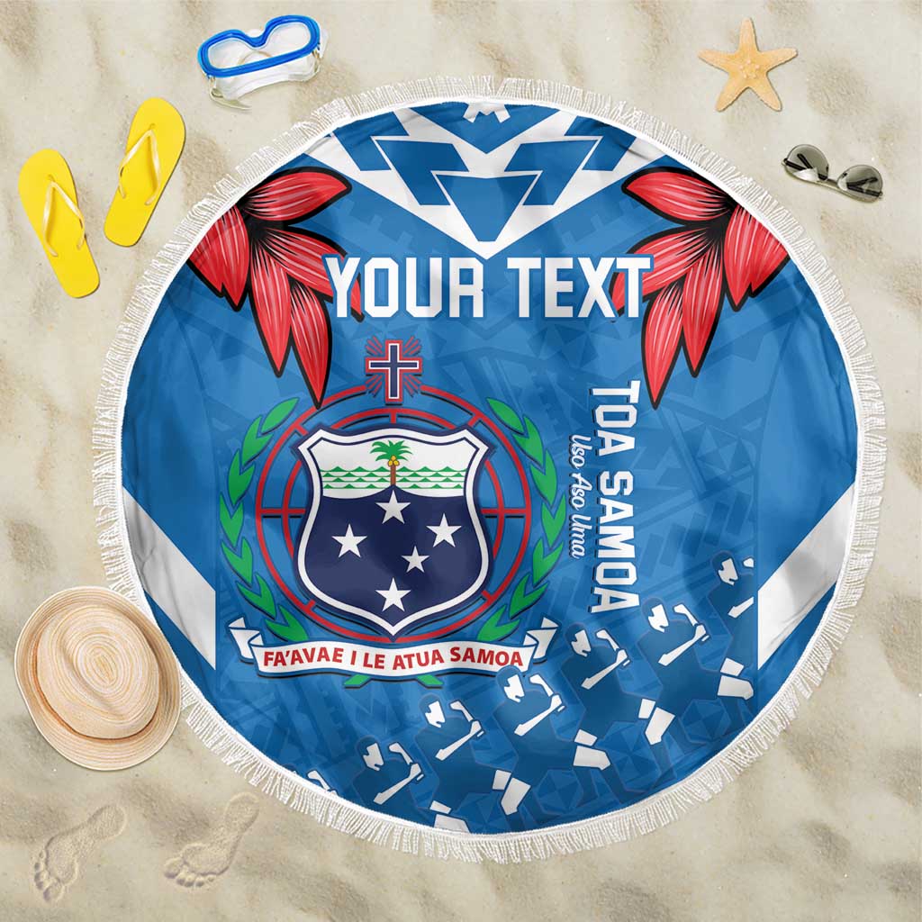 Custom Toa Samoa Rugby Beach Blanket Samoan Siva Tau Uso Aso Uma