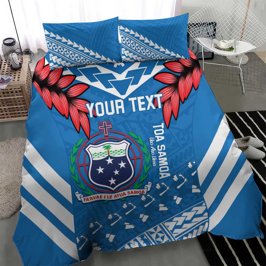 Custom Toa Samoa Rugby Bedding Set Samoan Siva Tau Uso Aso Uma