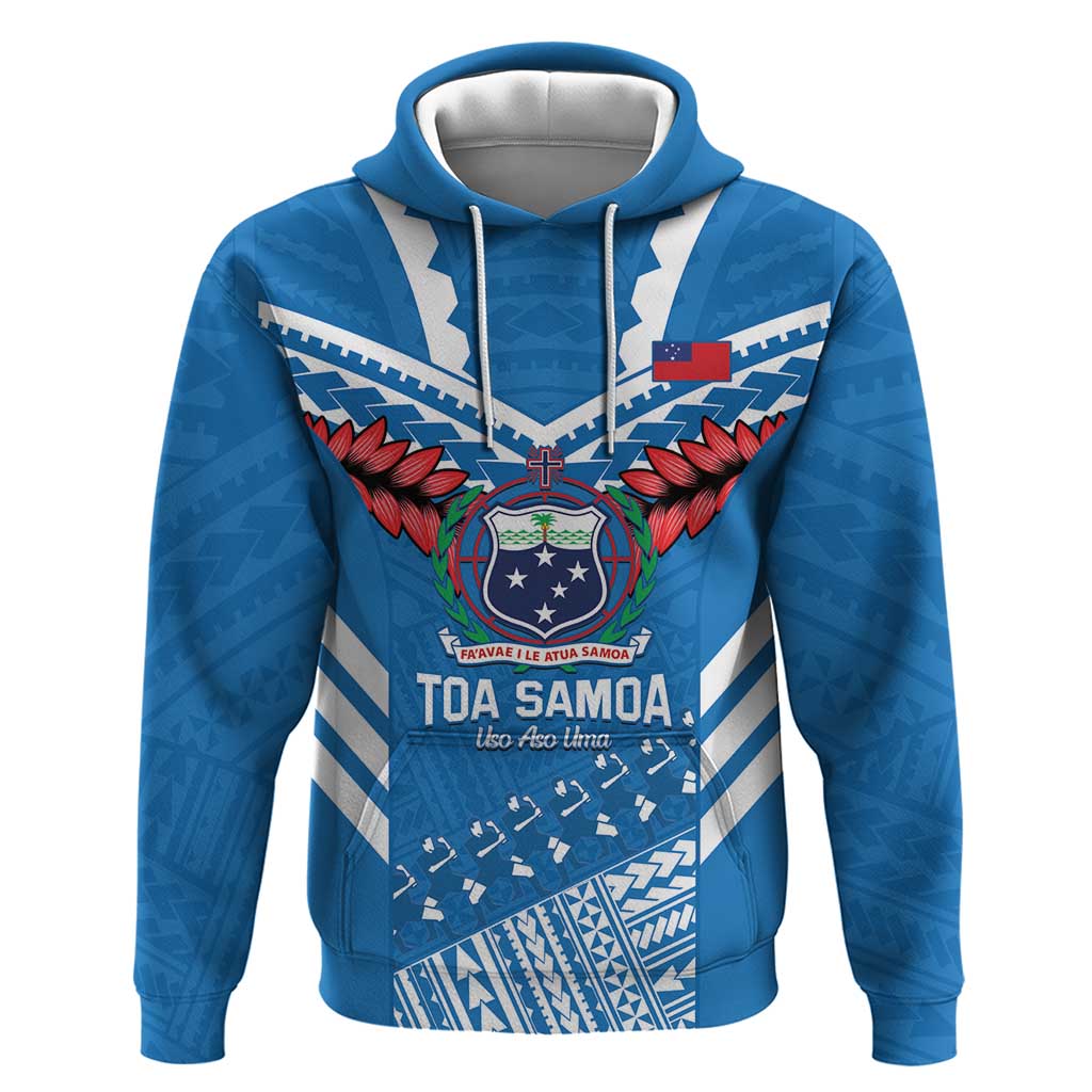 Custom Toa Samoa Rugby Hoodie Samoan Siva Tau Uso Aso Uma