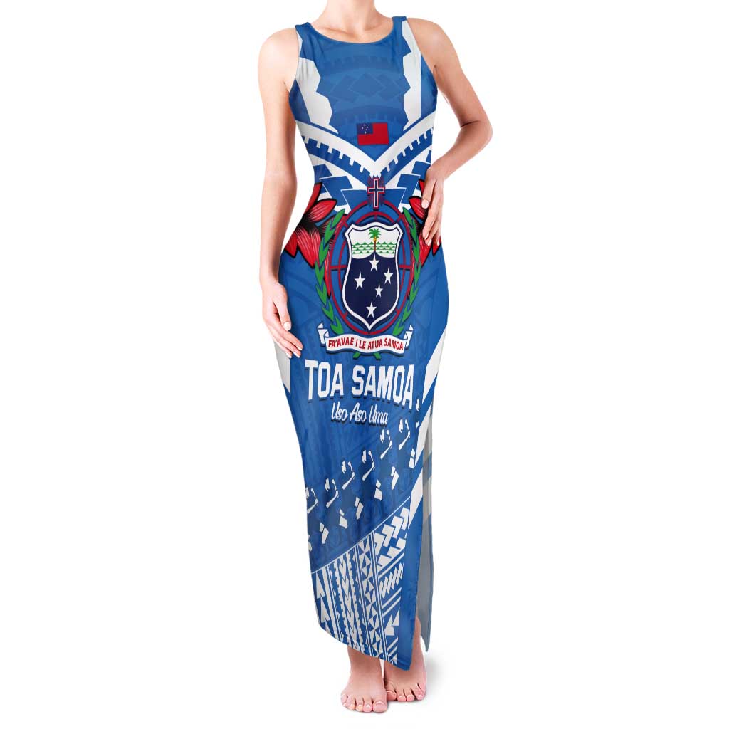 Custom Toa Samoa Rugby Tank Maxi Dress Samoan Siva Tau Uso Aso Uma