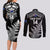 Personalised New Zealand Silver Fern Rugby Couples Matching Long Sleeve Bodycon Dress and Long Sleeve Button Shirts Go All Black 2023 World Cup LT14 - Polynesian Pride