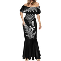 Personalised New Zealand Silver Fern Rugby Mermaid Dress Go All Black 2023 World Cup LT14 - Polynesian Pride