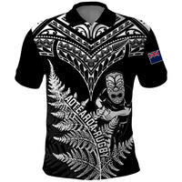 Personalised New Zealand Silver Fern Rugby Polo Shirt Go All Black 2023 World Cup LT14 Black - Polynesian Pride