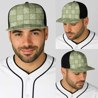 Vesuvian Green Palaka Quilt Hawaii Baseball Net Cap Traditional Hawaii-plaid Pattern - Polynesian Pride
