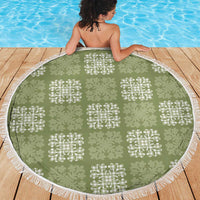 Vesuvian Green Palaka Quilt Hawaii Beach Blanket Traditional Hawaii-plaid Pattern - Polynesian Pride