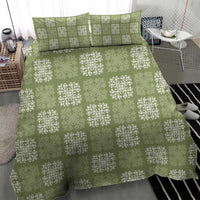 Vesuvian Green Palaka Quilt Hawaii Bedding Set Traditional Hawaii-plaid Pattern - Polynesian Pride