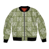 Vesuvian Green Palaka Quilt Hawaii Bomber Jacket Traditional Hawaii-plaid Pattern - Polynesian Pride