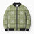 Vesuvian Green Palaka Quilt Hawaii Bomber Puffer Jacket Traditional Hawaii-plaid Pattern - Polynesian Pride
