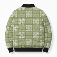 Vesuvian Green Palaka Quilt Hawaii Bomber Puffer Jacket Traditional Hawaii-plaid Pattern - Polynesian Pride