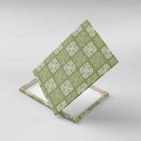 Vesuvian Green Palaka Quilt Hawaii Canvas Wall Art Traditional Hawaii-plaid Pattern - Polynesian Pride