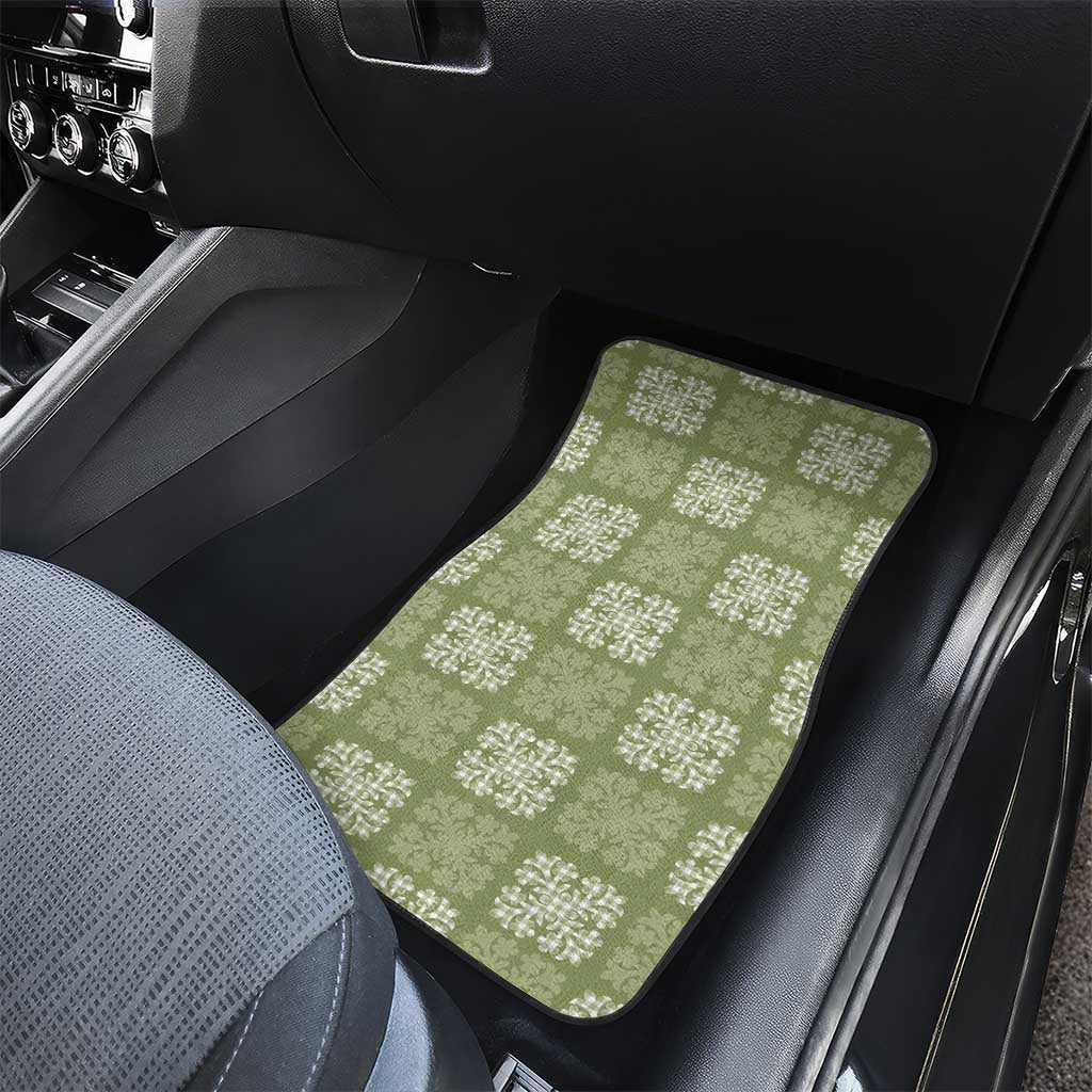 Vesuvian Green Palaka Quilt Hawaii Car Mats Traditional Hawaii-plaid Pattern - Polynesian Pride