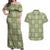 Vesuvian Green Palaka Quilt Hawaii Couples Matching Off Shoulder Maxi Dress and Hawaiian Shirt Traditional Hawaii-plaid Pattern - Polynesian Pride