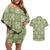 Vesuvian Green Palaka Quilt Hawaii Couples Matching Off Shoulder Short Dress and Hawaiian Shirt Traditional Hawaii-plaid Pattern - Polynesian Pride