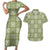 Vesuvian Green Palaka Quilt Hawaii Couples Matching Short Sleeve Bodycon Dress and Hawaiian Shirt Traditional Hawaii-plaid Pattern - Polynesian Pride