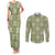 Vesuvian Green Palaka Quilt Hawaii Couples Matching Tank Maxi Dress and Long Sleeve Button Shirt Traditional Hawaii-plaid Pattern - Polynesian Pride