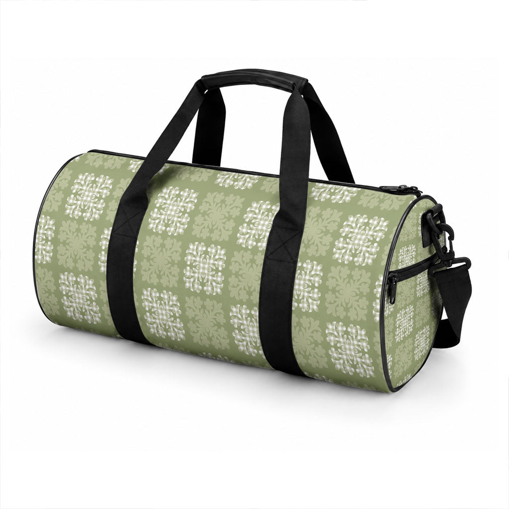 Vesuvian Green Palaka Quilt Hawaii Duffle Bag Traditional Hawaii-plaid Pattern