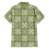 Vesuvian Green Palaka Quilt Hawaii Family Matching Long Sleeve Bodycon Dress and Hawaiian Shirt Traditional Hawaii-plaid Pattern LT14 - Polynesian Pride