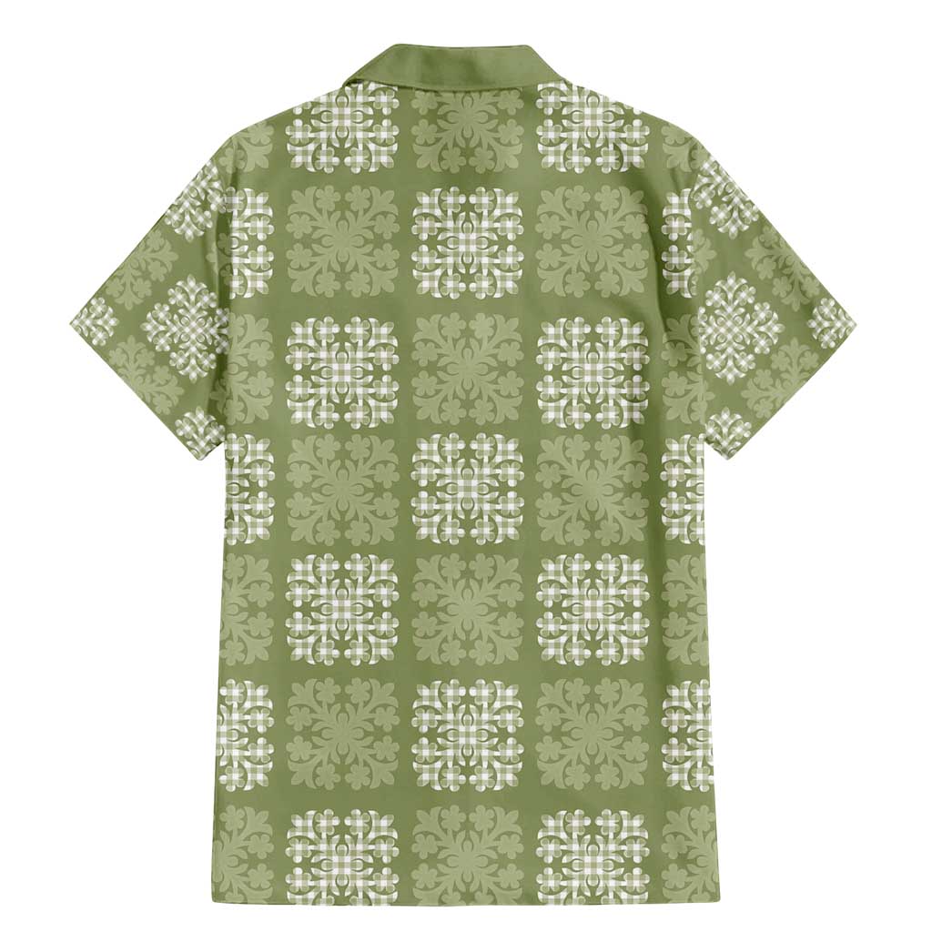 Vesuvian Green Palaka Quilt Hawaii Family Matching Mermaid Dress and Hawaiian Shirt Traditional Hawaii-plaid Pattern LT14 - Polynesian Pride