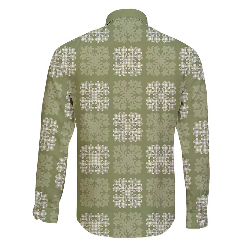 Vesuvian Green Palaka Quilt Hawaii Family Matching Short Sleeve Bodycon Dress and Hawaiian Shirt Traditional Hawaii-plaid Pattern LT14 - Polynesian Pride