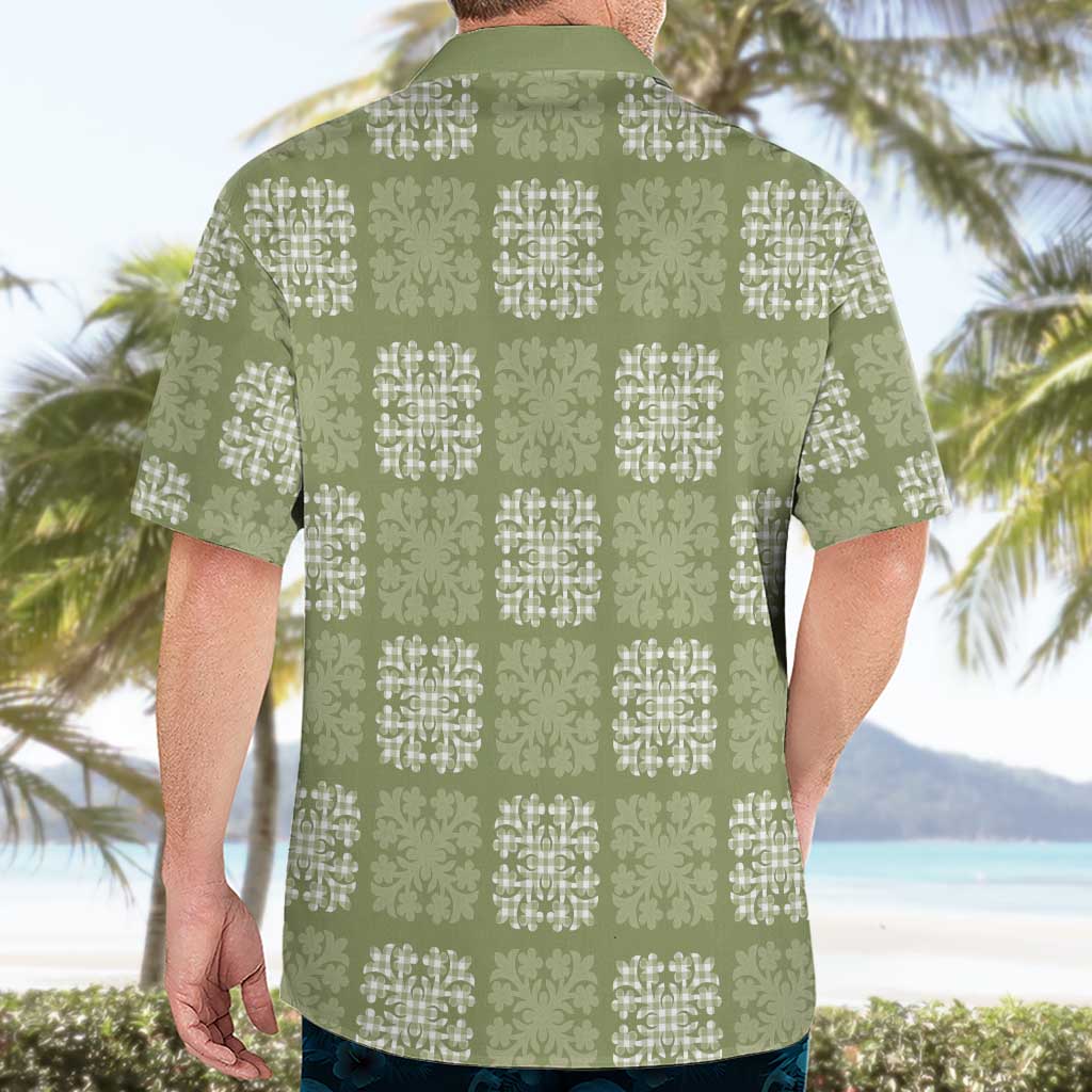 Vesuvian Green Palaka Quilt Hawaii Hawaiian Shirt Traditional Hawaii-plaid Pattern - Polynesian Pride