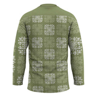 Vesuvian Green Palaka Quilt Hawaii Hockey Jersey Traditional Hawaii-plaid Pattern - Polynesian Pride