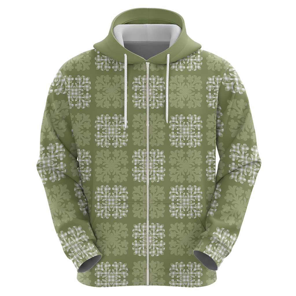 Vesuvian Green Palaka Quilt Hawaii Hoodie Traditional Hawaii-plaid Pattern - Polynesian Pride