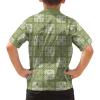 Vesuvian Green Palaka Quilt Hawaii Kid Hawaiian Shirt Traditional Hawaii-plaid Pattern - Polynesian Pride