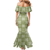 Vesuvian Green Palaka Quilt Hawaii Mermaid Dress Traditional Hawaii-plaid Pattern - Polynesian Pride